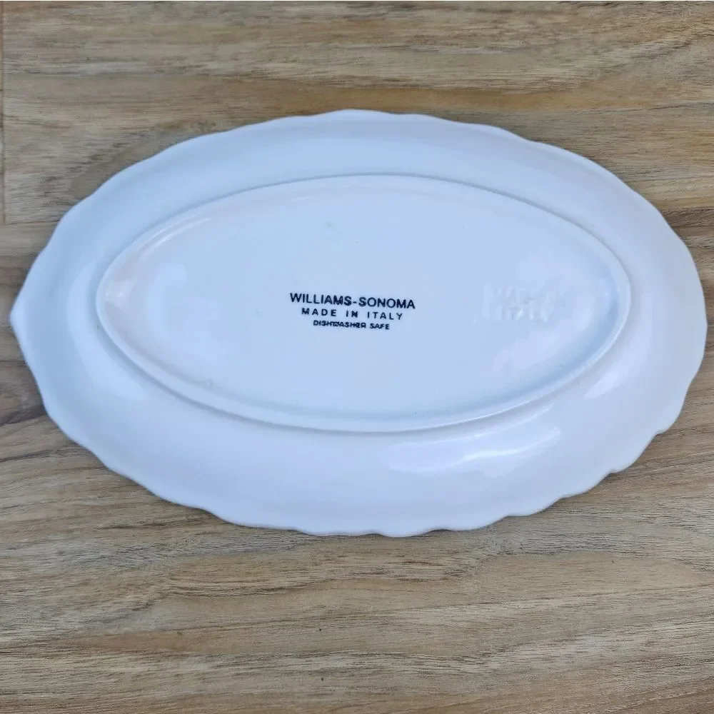 🔹️Williams Sonoma White Leaf Print Italian Serving Platter
